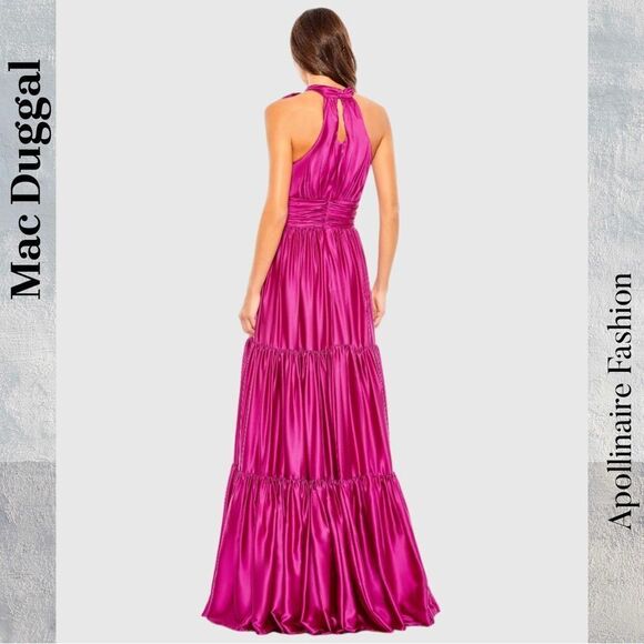 Mac Duggal Pink Halter Maxi Dress - Picture 4 of 8